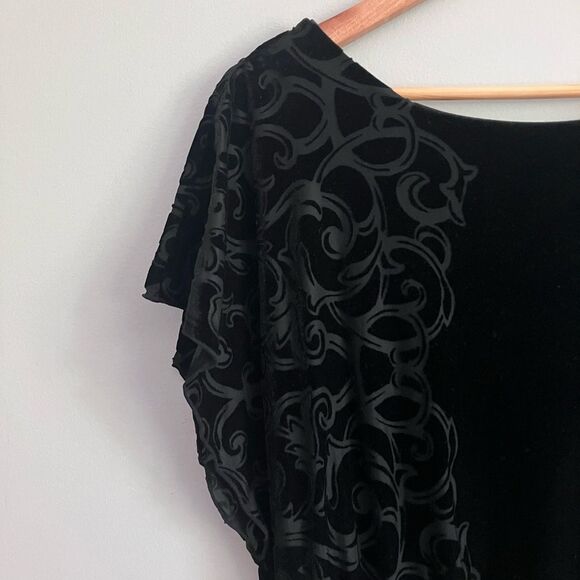 WHITE HOUSE BLACK MARKET Black Velvety Dolman Sleeve Holiday Cocktail Dress S - Picture 2 of 12